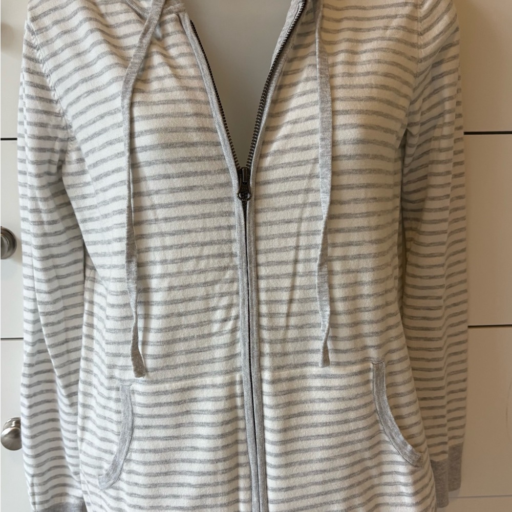 Y/Project Soft Gray and Cream Striped Fabric